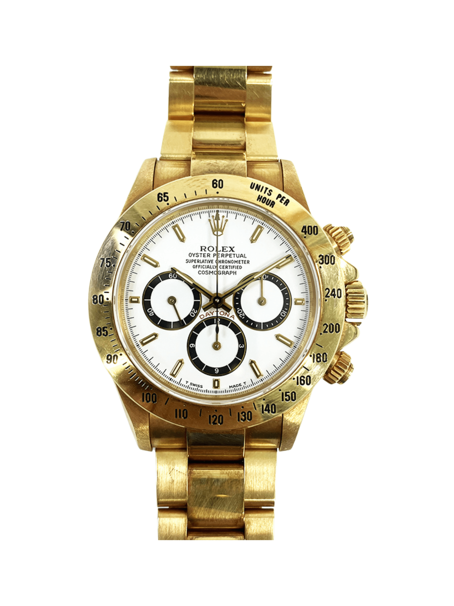 Rolex Daytona Yellow Gold White Dial 16528 Bracelet