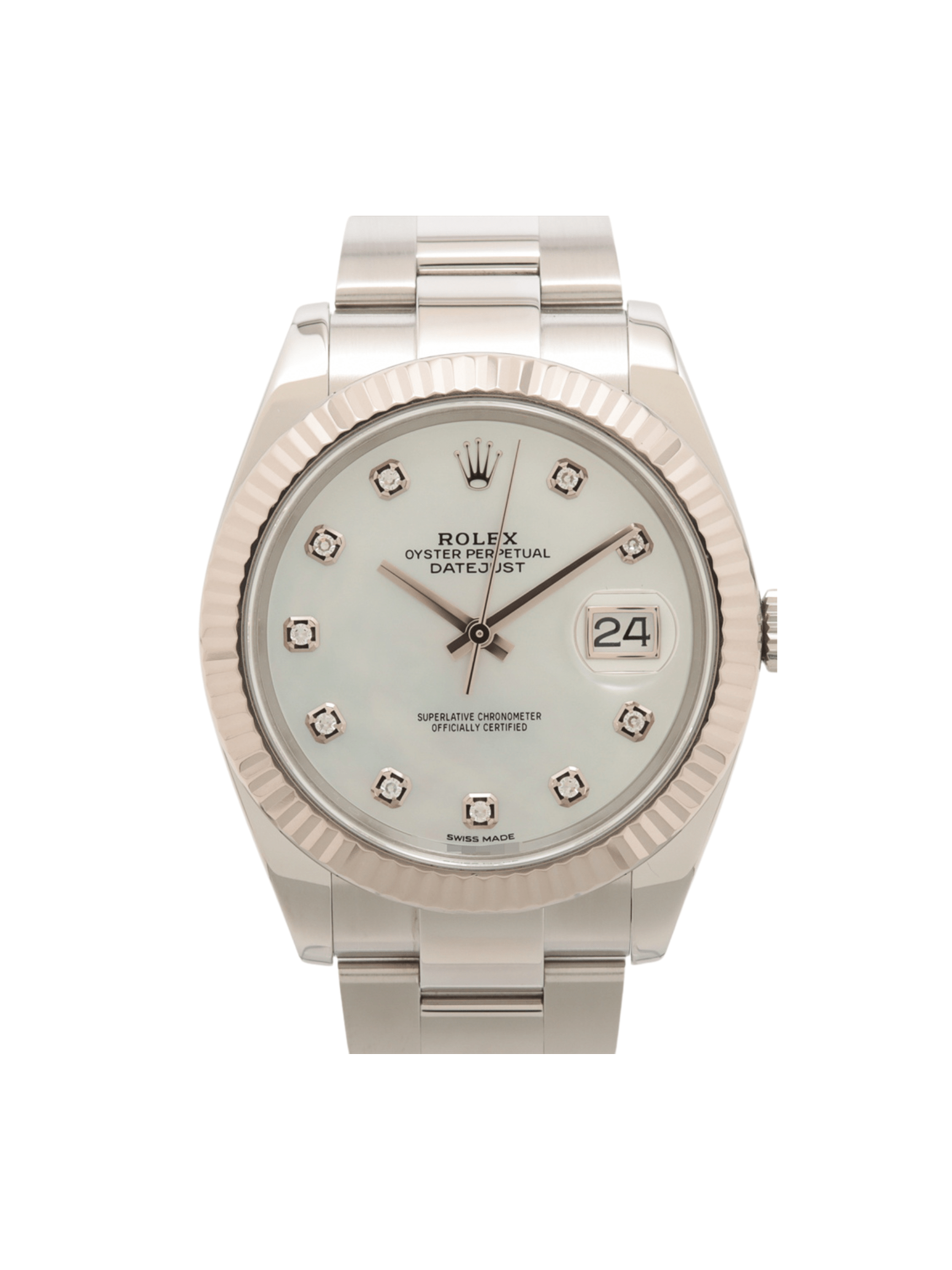 Rolex Datejust 41 Stainless Steel White Mother of Pearl Dial 126334