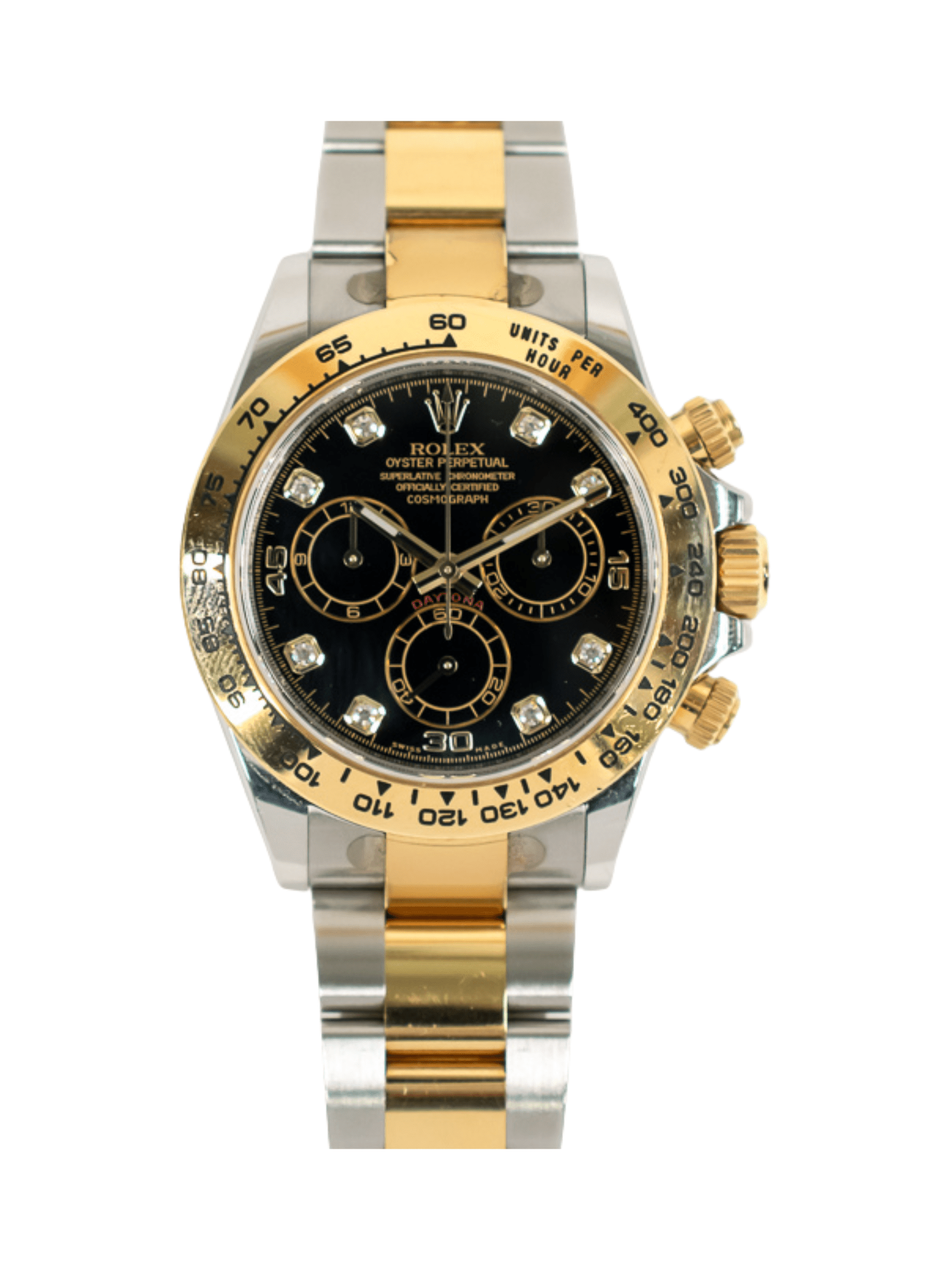 Rolex Daytona Two-Tone Black Diamond Dial 116503G Bracelet