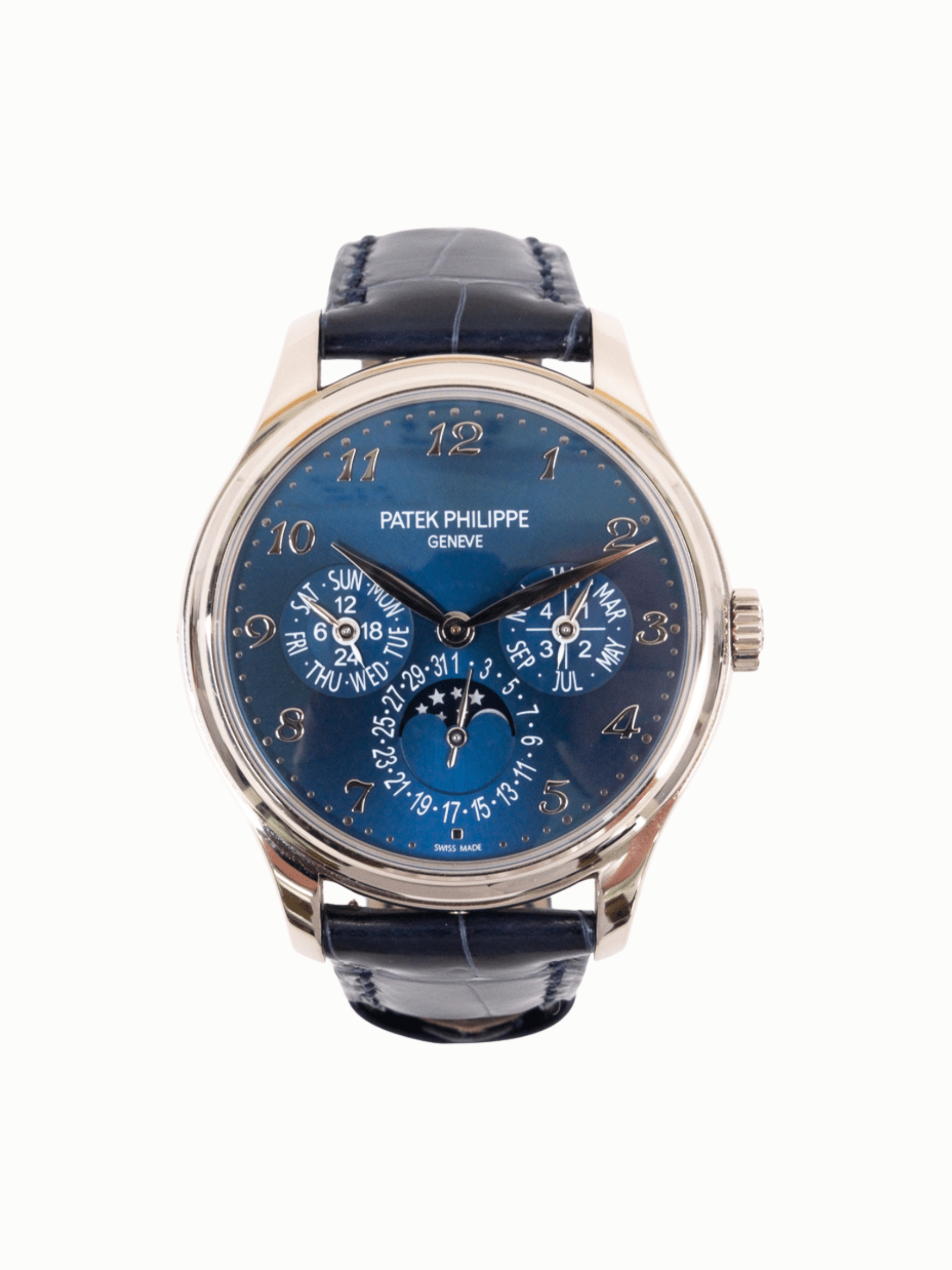 Patek Philippe Grand Complications Perpetual Calendar White Gold Blue Arabic Dial 5327G-001