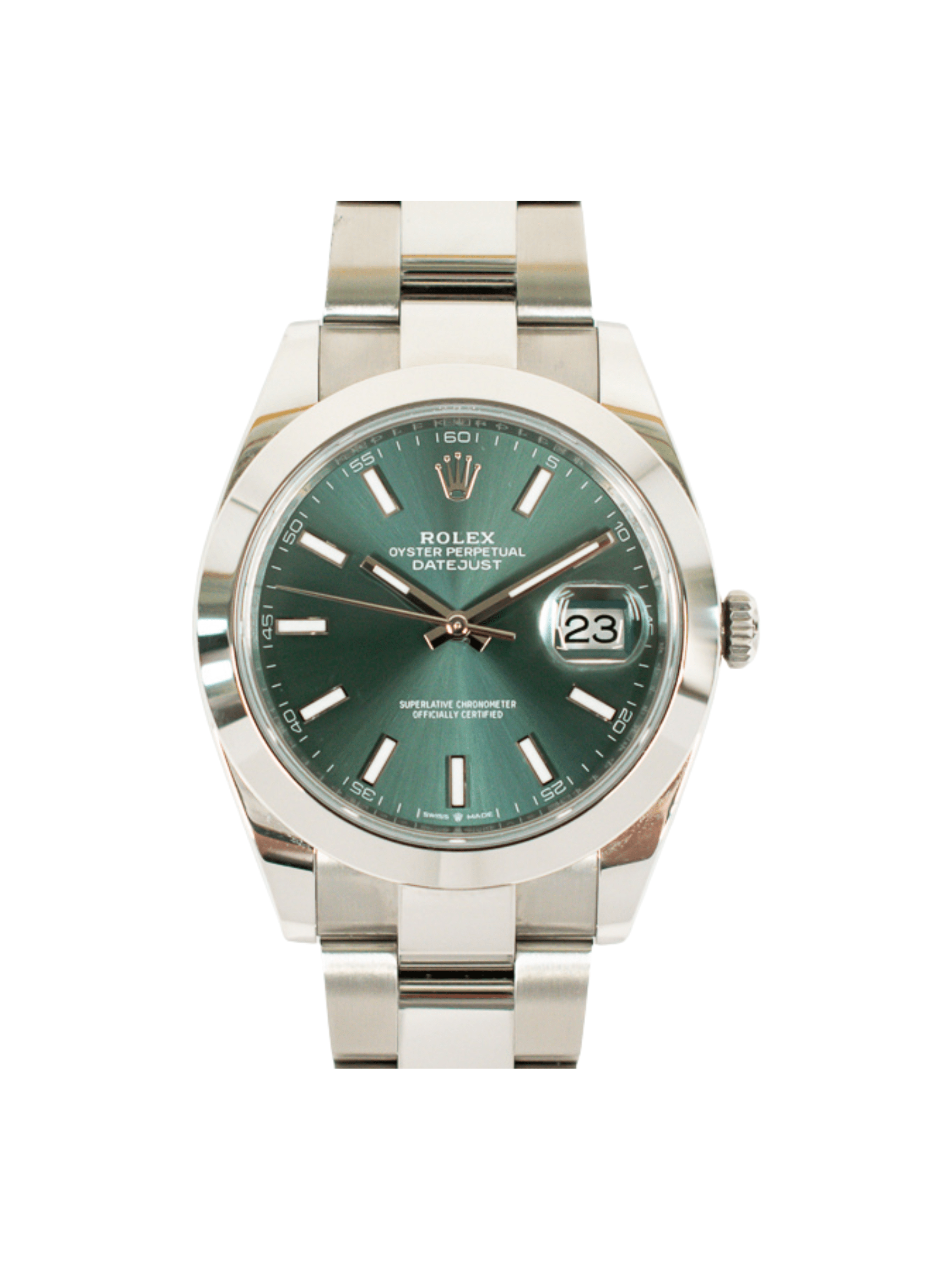 Rolex Datejust 41 Stainless Steel Green Stick Dial 126300