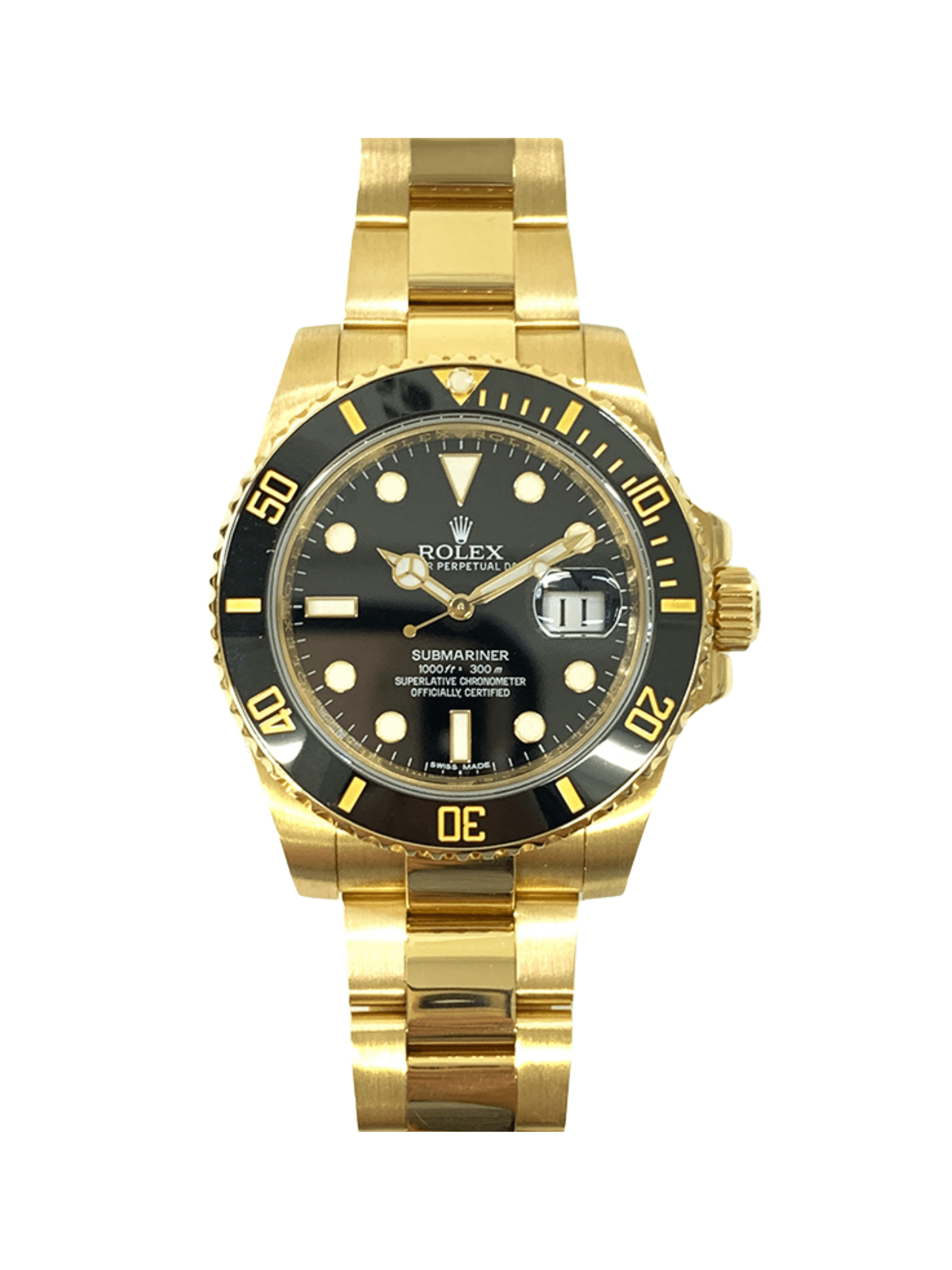 Rolex Submariner Yellow Gold Black Dial 116618LN
