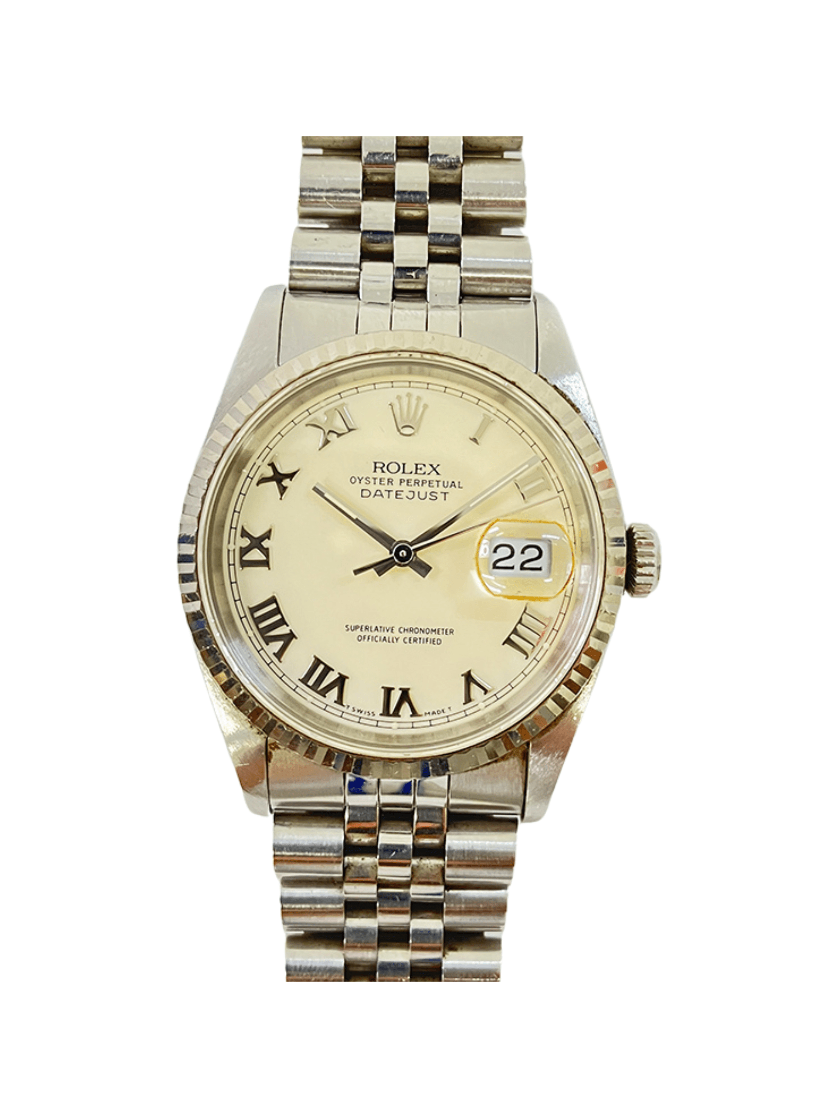 Rolex Datejust 36 White Roman Dial 16234