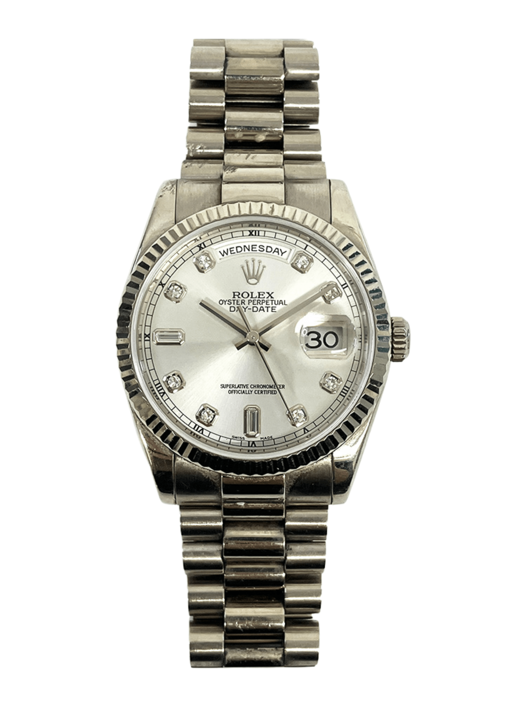 Rolex Day Date President Silver Diamond Dial 118239A Bracelet