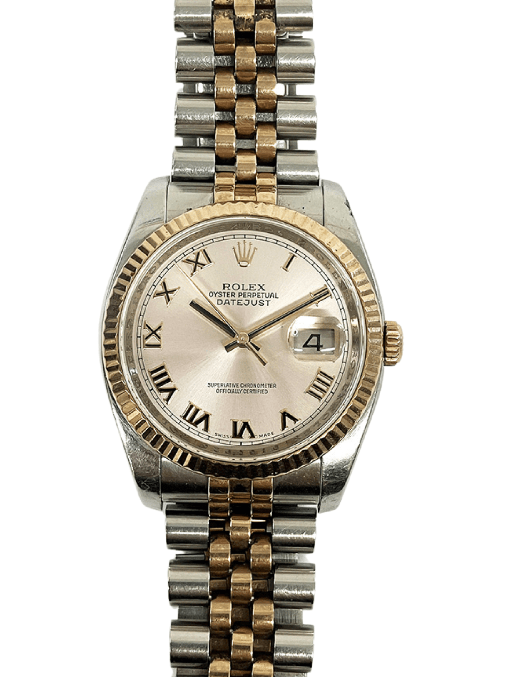 Rolex Datejust 36 Two Tone Pink Roman Dial 116231 Bracelet
