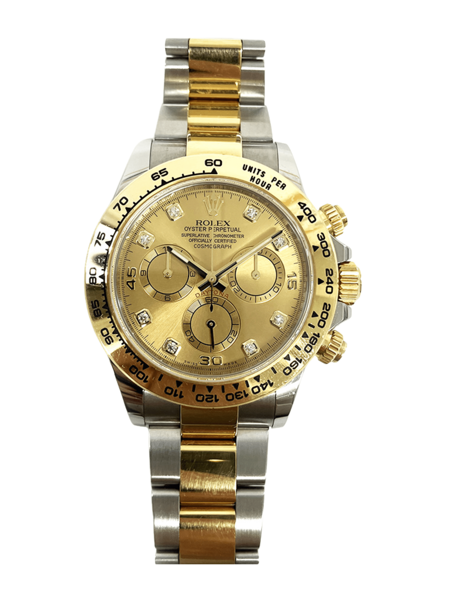 Rolex Daytona Steel/Gold Champagne Diamond Dial 116503G Bracelet