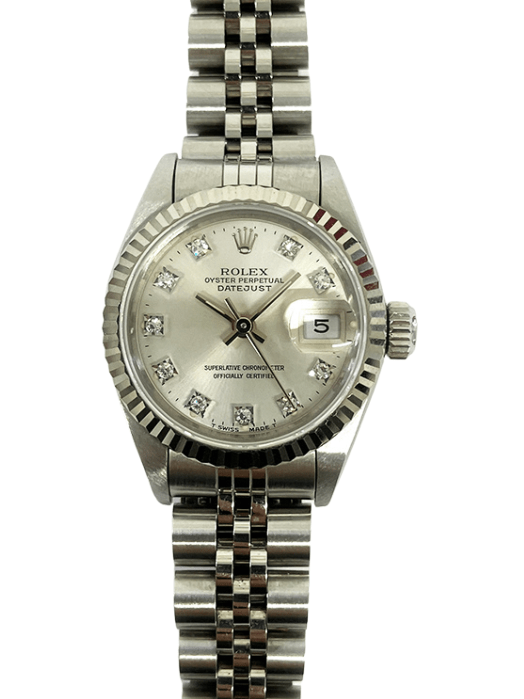 Rolex Lady-Datejust Stainless Steel Silver Dial 69174 Bracelet