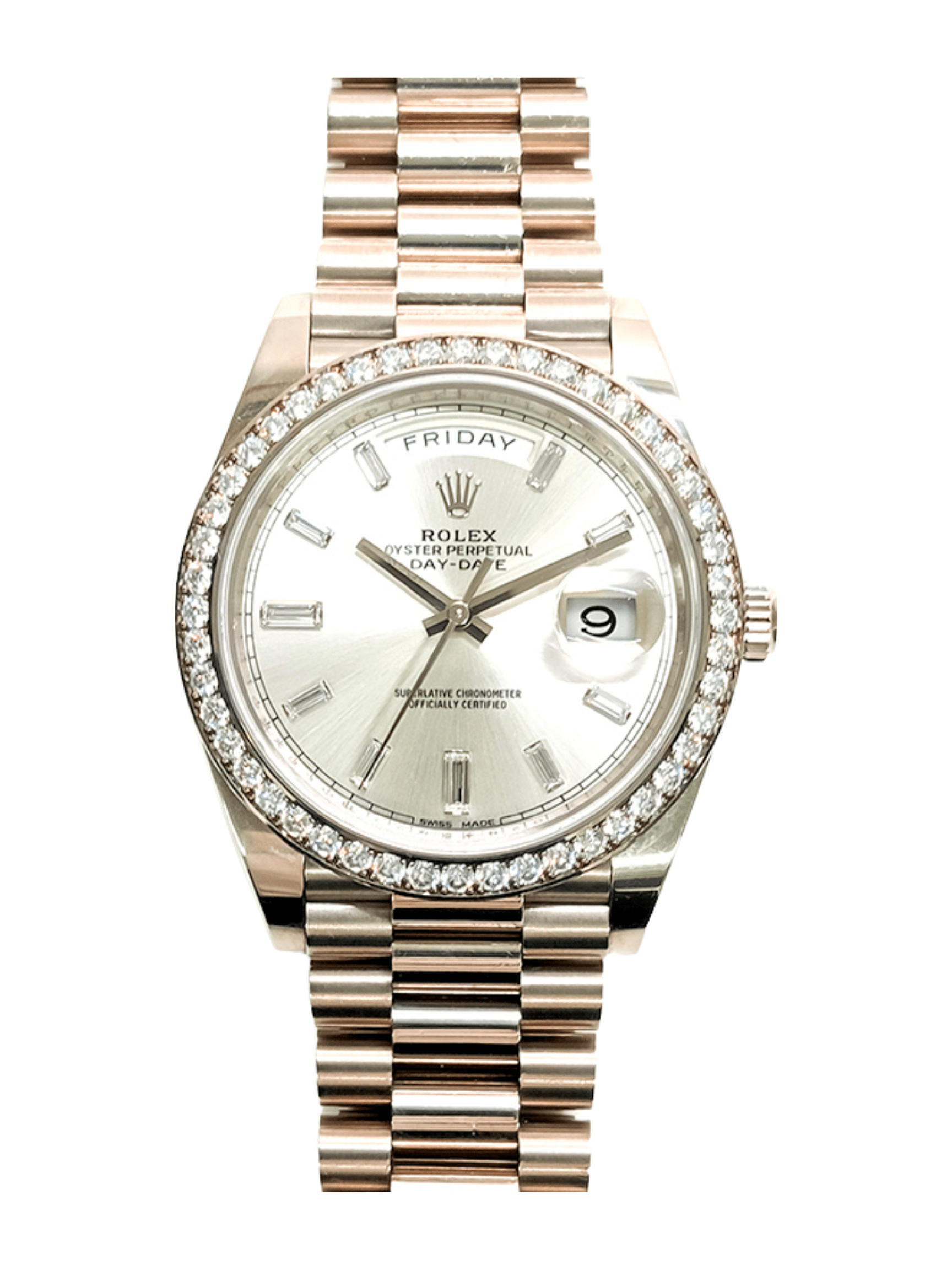 Rolex Day-Date 40 Steel Silver Diamond Dial 228349RBR Bracelet
