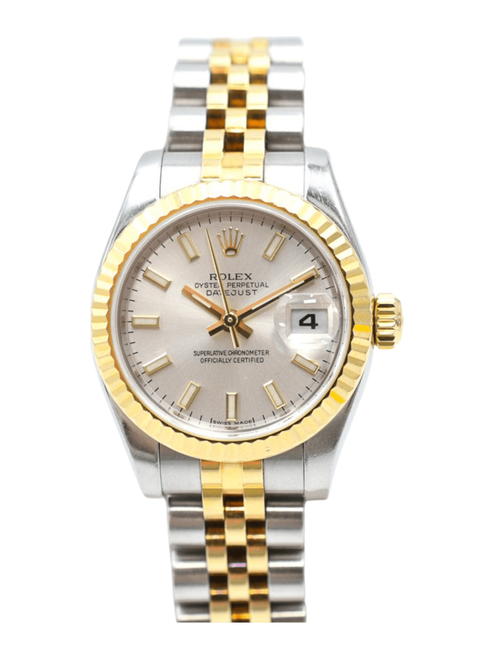 Rolex Lady-Datejust Two-Tone Silver Dial 179173 Bracelet