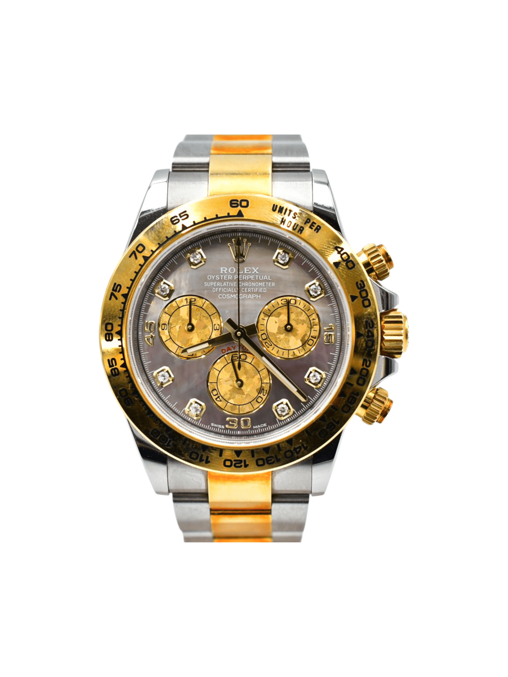 Rolex Daytona Gold/Steel Black Mother of Pearl Dial 116503