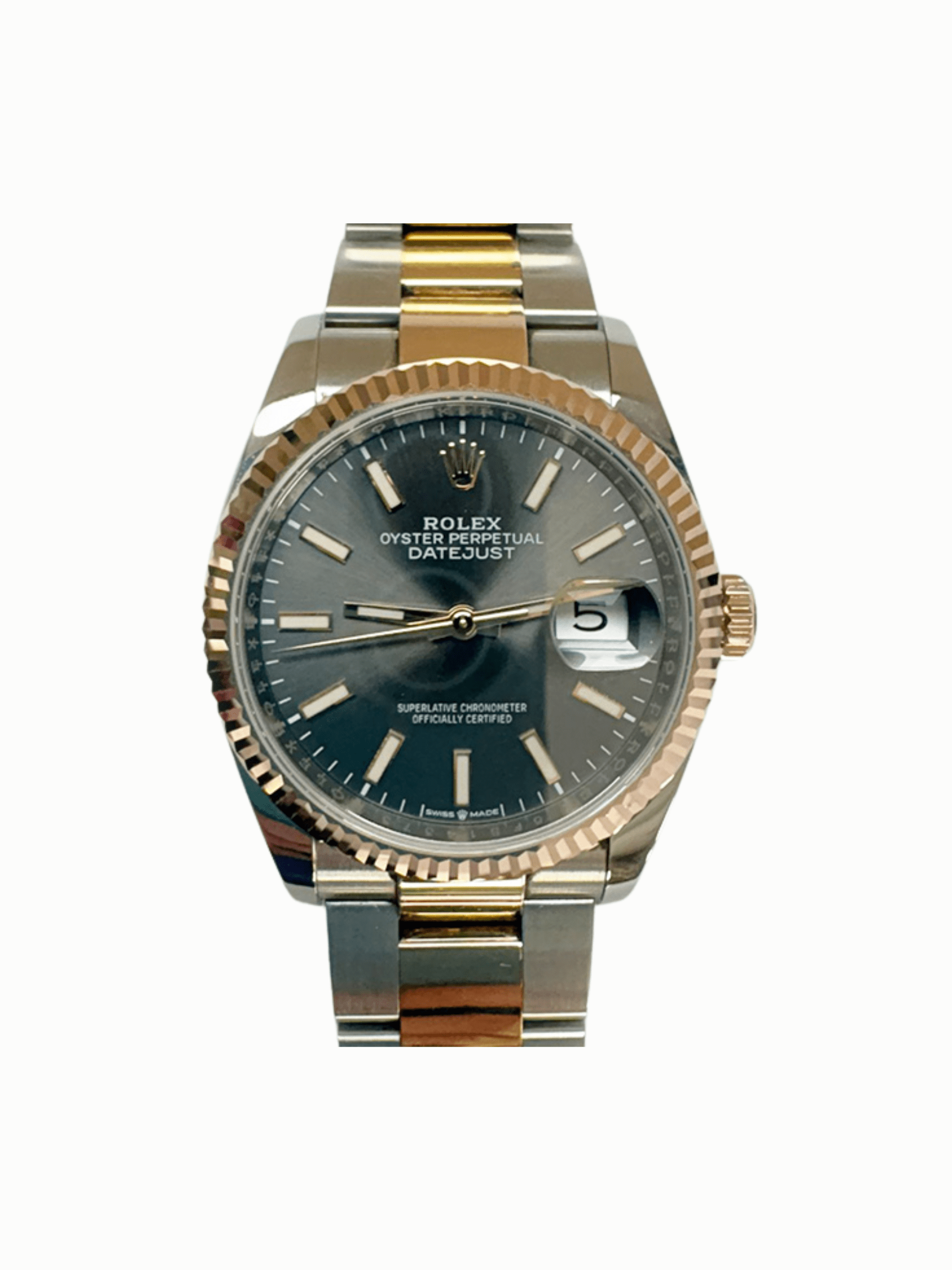 Rolex Datejust 36 Steel and Rose Gold "Slate" Stick Dial 126231