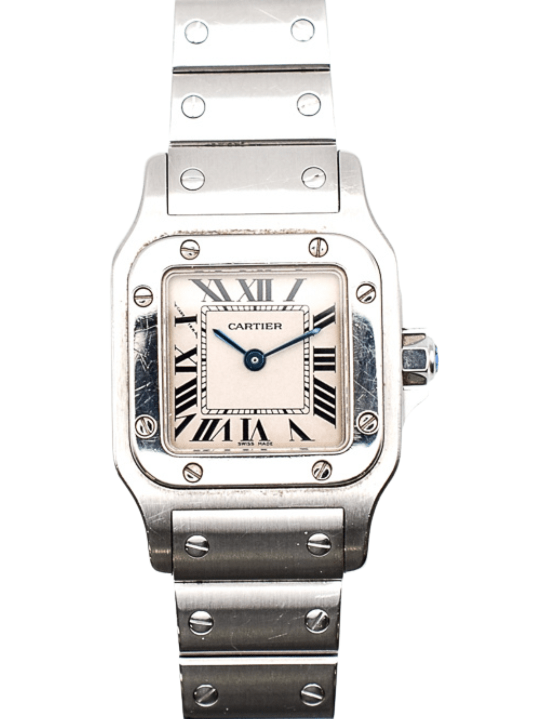 Cartier Santos Galbée Steel White Roman Dial W20056D6 Bracelet