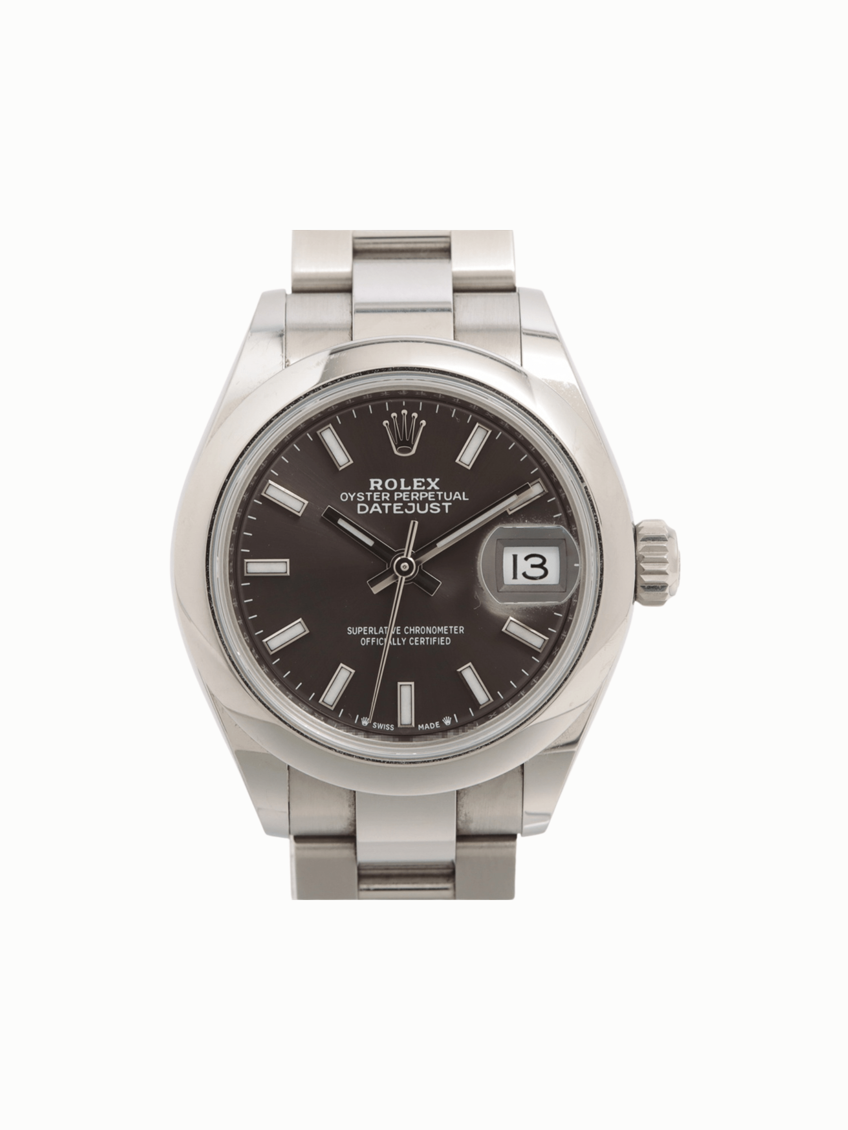 Rolex Lady-Datejust Stainless Steel Dark Grey Stick Dial 279160