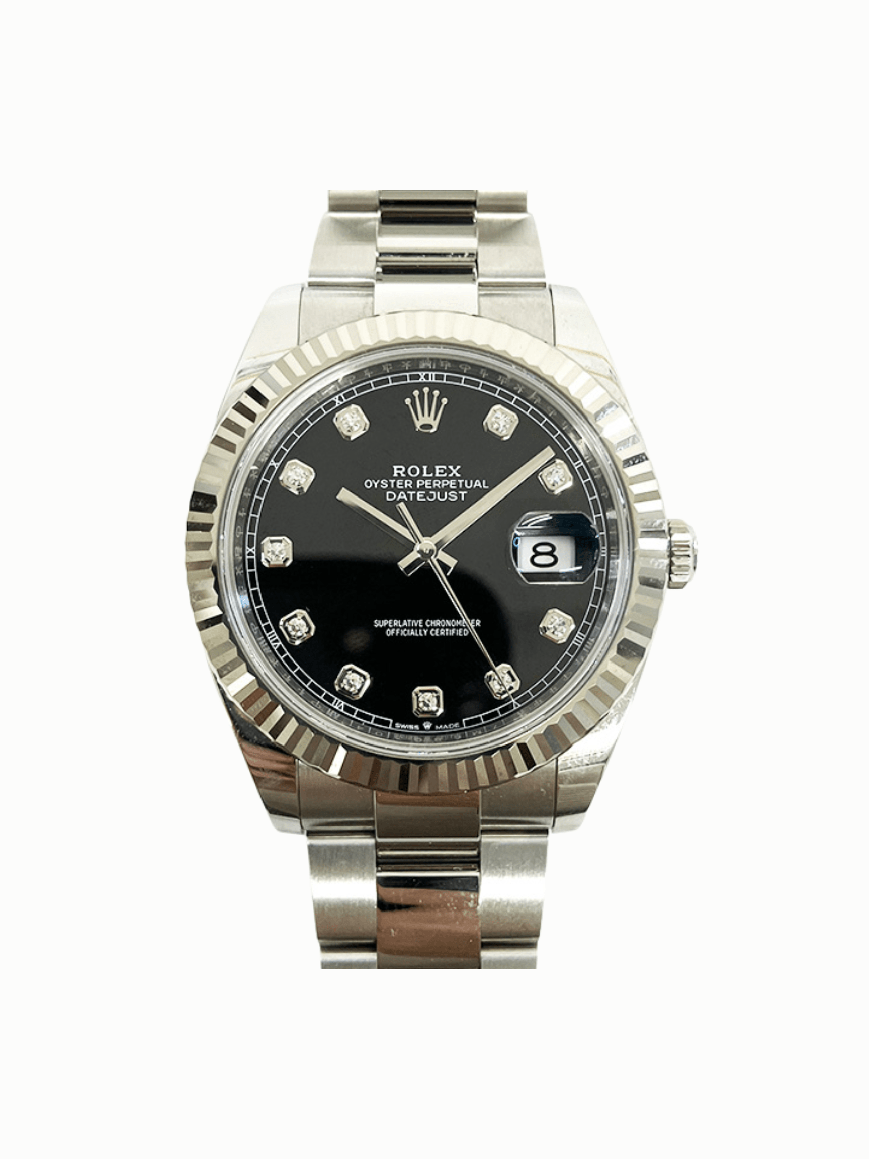 Rolex Datejust 41 White Gold and Steel Black Diamond Dial 126334