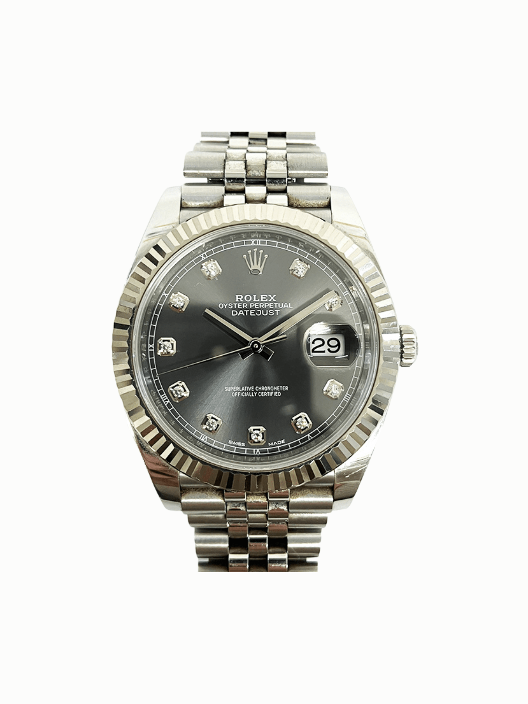 Rolex Datejust 41 White Gold and Steel Black Diamond Dial 126334