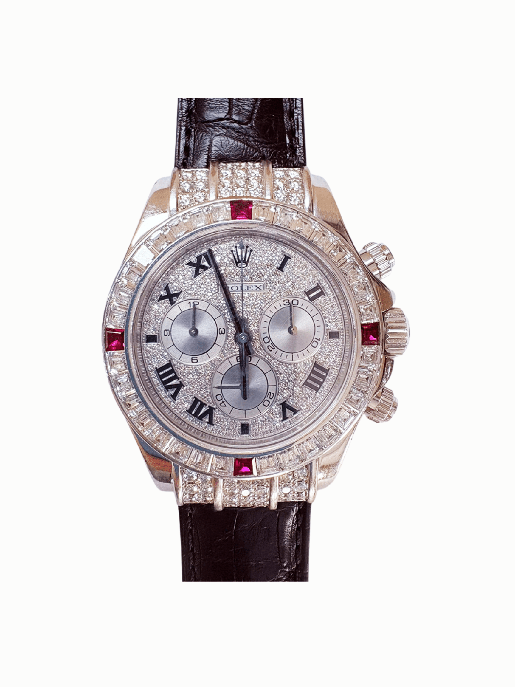 Rolex Daytona White Gold Baguette Diamonds Bezel Roman Pave Diamond Dial 116599 4RU ZER