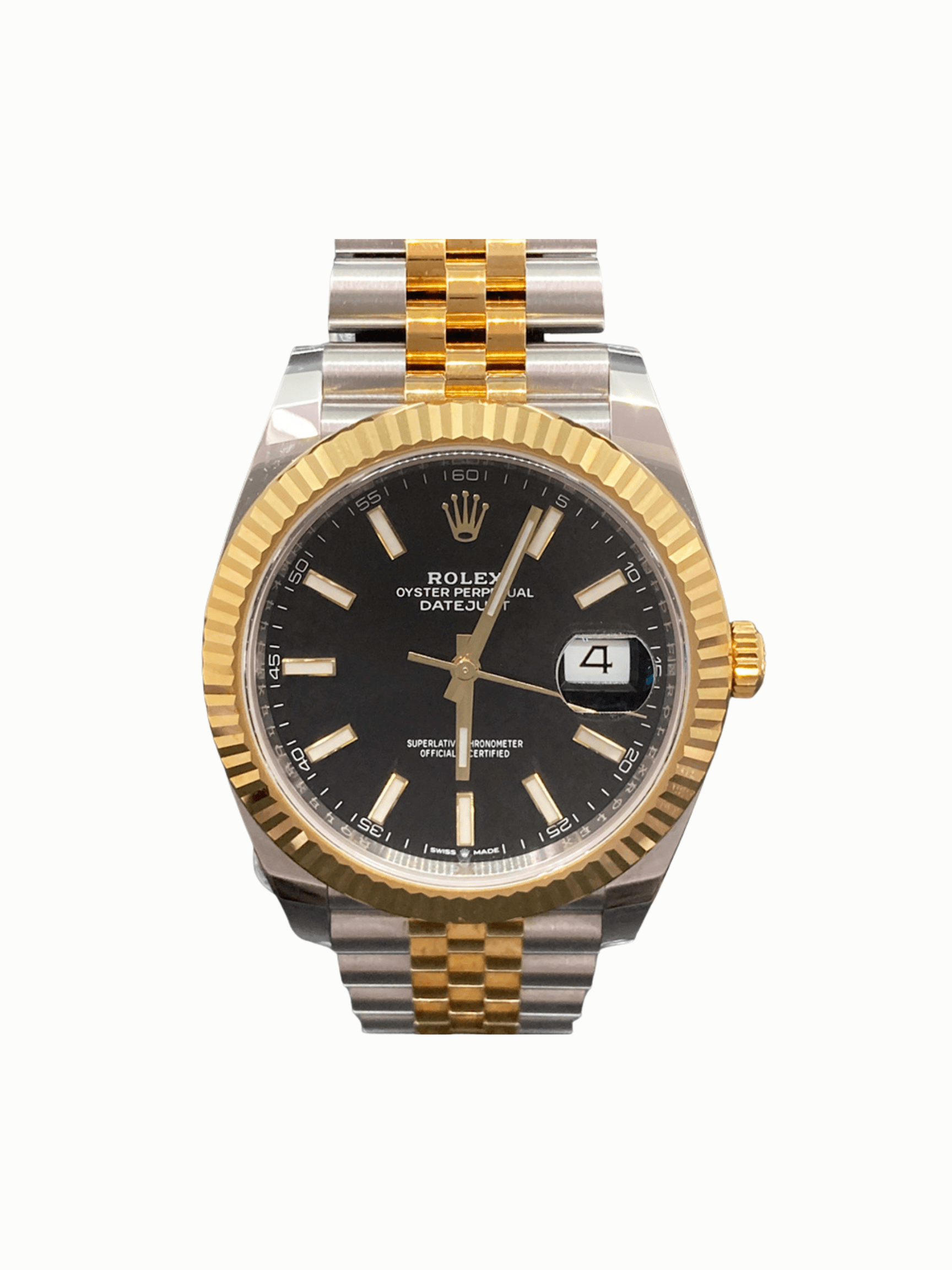 Rolex Datejust 41 Yellow Gold and Steel Black Stick Dial 126333