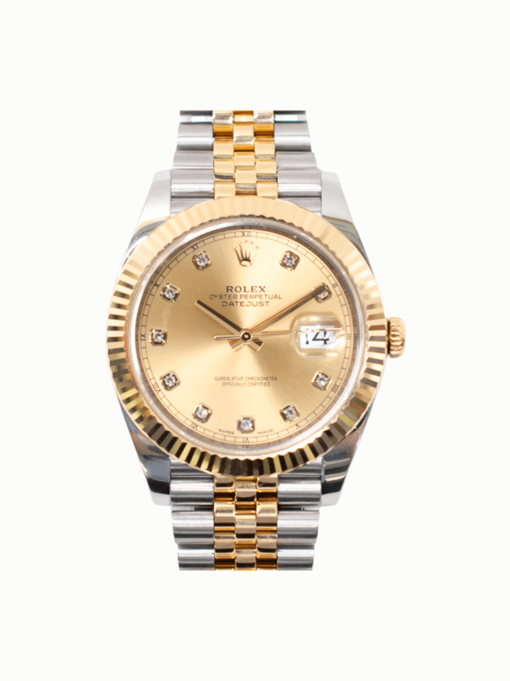 Rolex Datejust 41 Yellow Gold and Steel Champagne Diamond Dial 126333