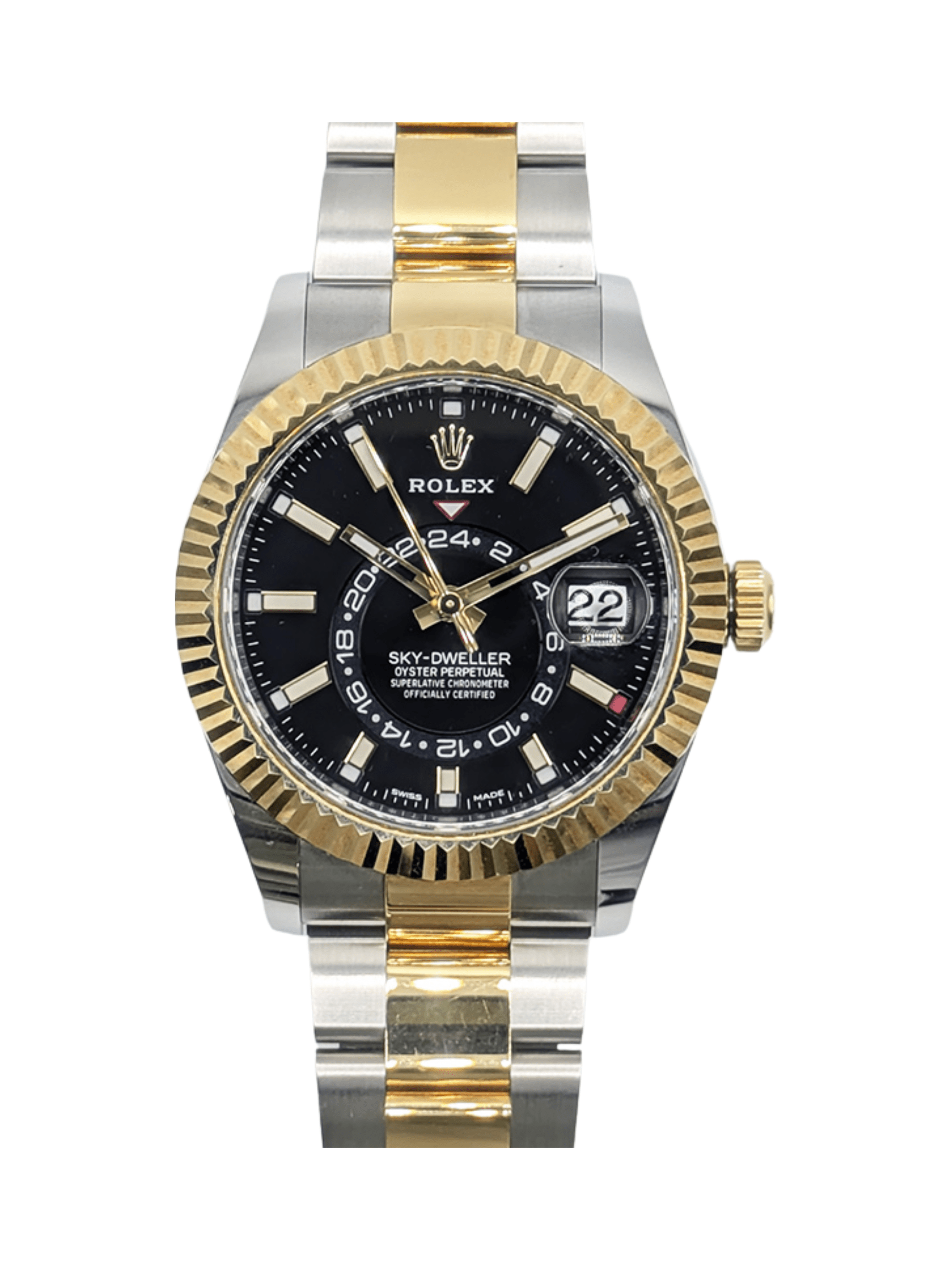 Rolex Sky-Dweller Two-Tone Black Dial 326933 Bracelet