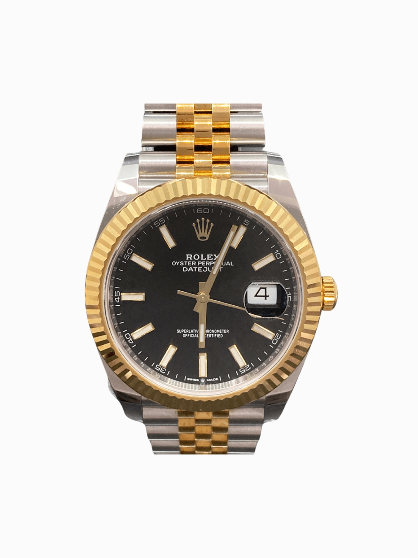 Rolex Datejust 41 Yellow Gold and Steel Black Stick Dial 126333