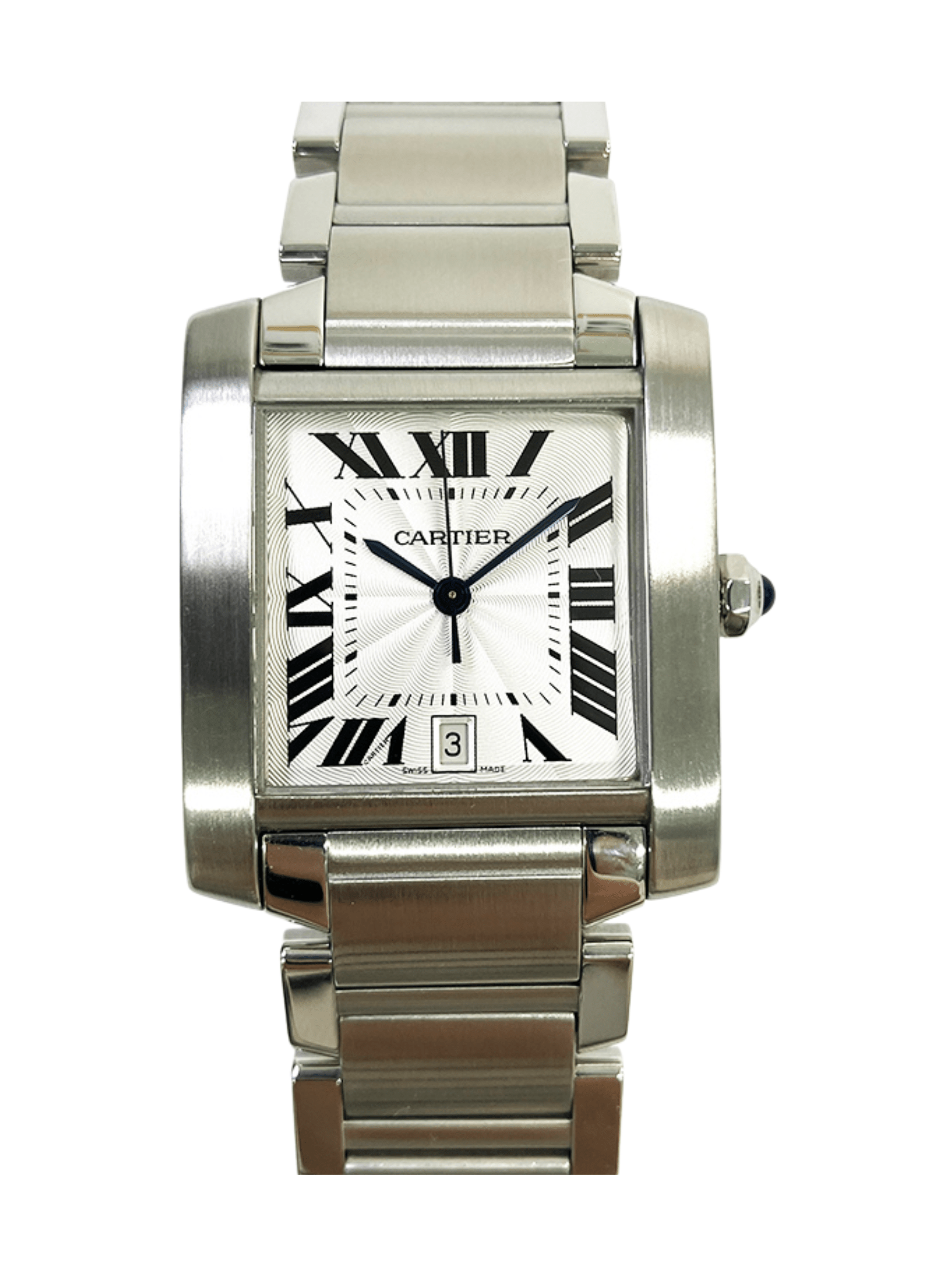 Cartier Tank Française Steel Silver Roman Dial W51002Q3 Bracelet