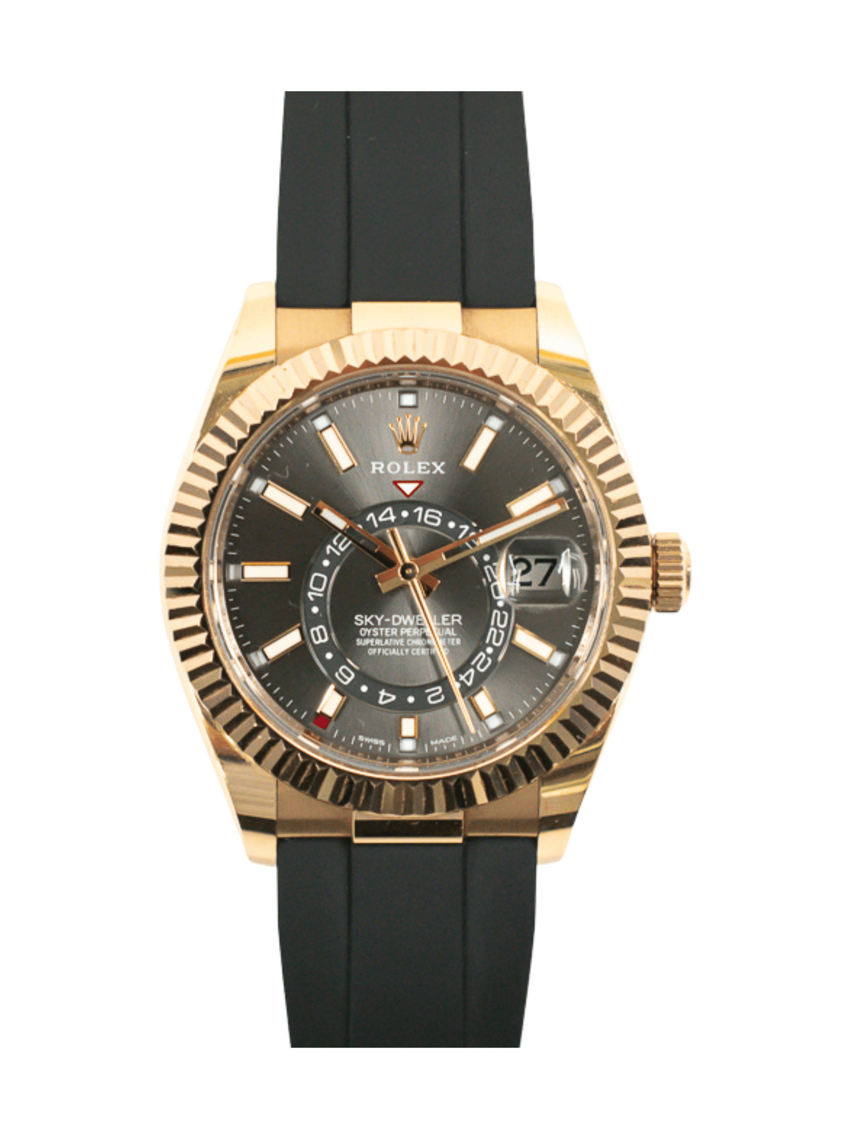 Rolex Sky-Dweller Rose Gold Slate Dial 326235 Bracelet