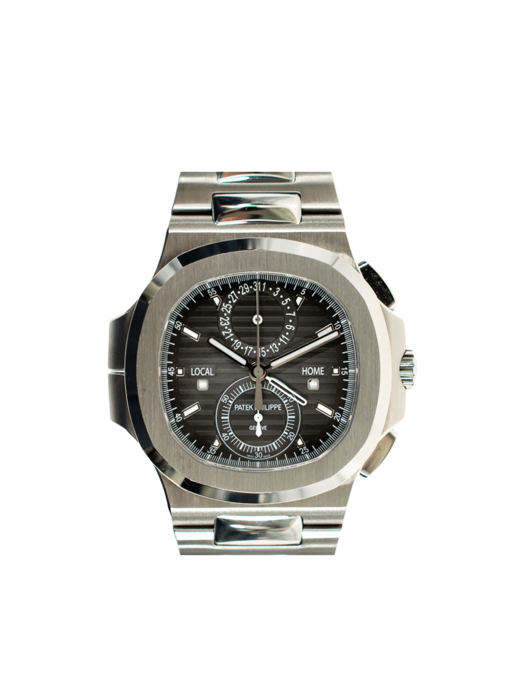 Patek Philippe Nautilus Flyback Chronograph Time Travel Stainless Steel Grey Dial 5990/1A-001