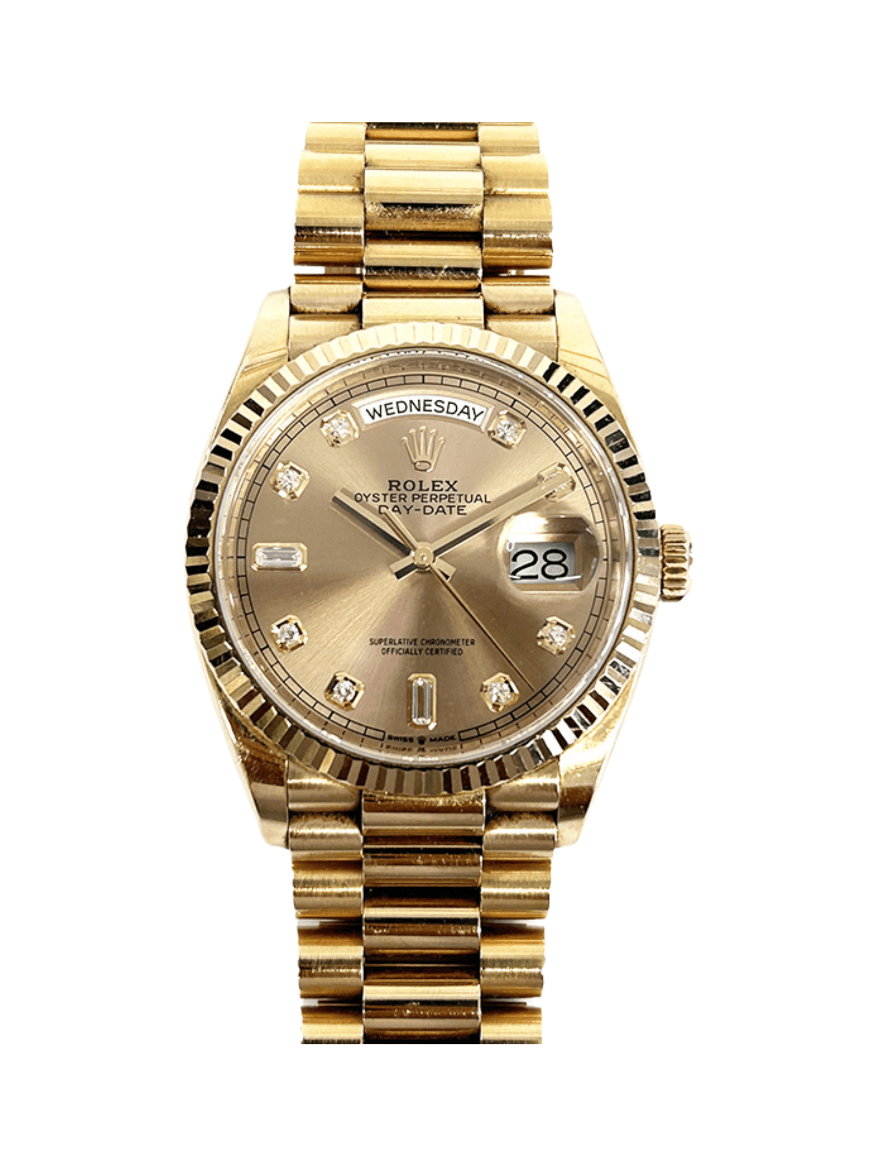 Rolex Day-Date Rose Gold Pink Diamond Dial 128235