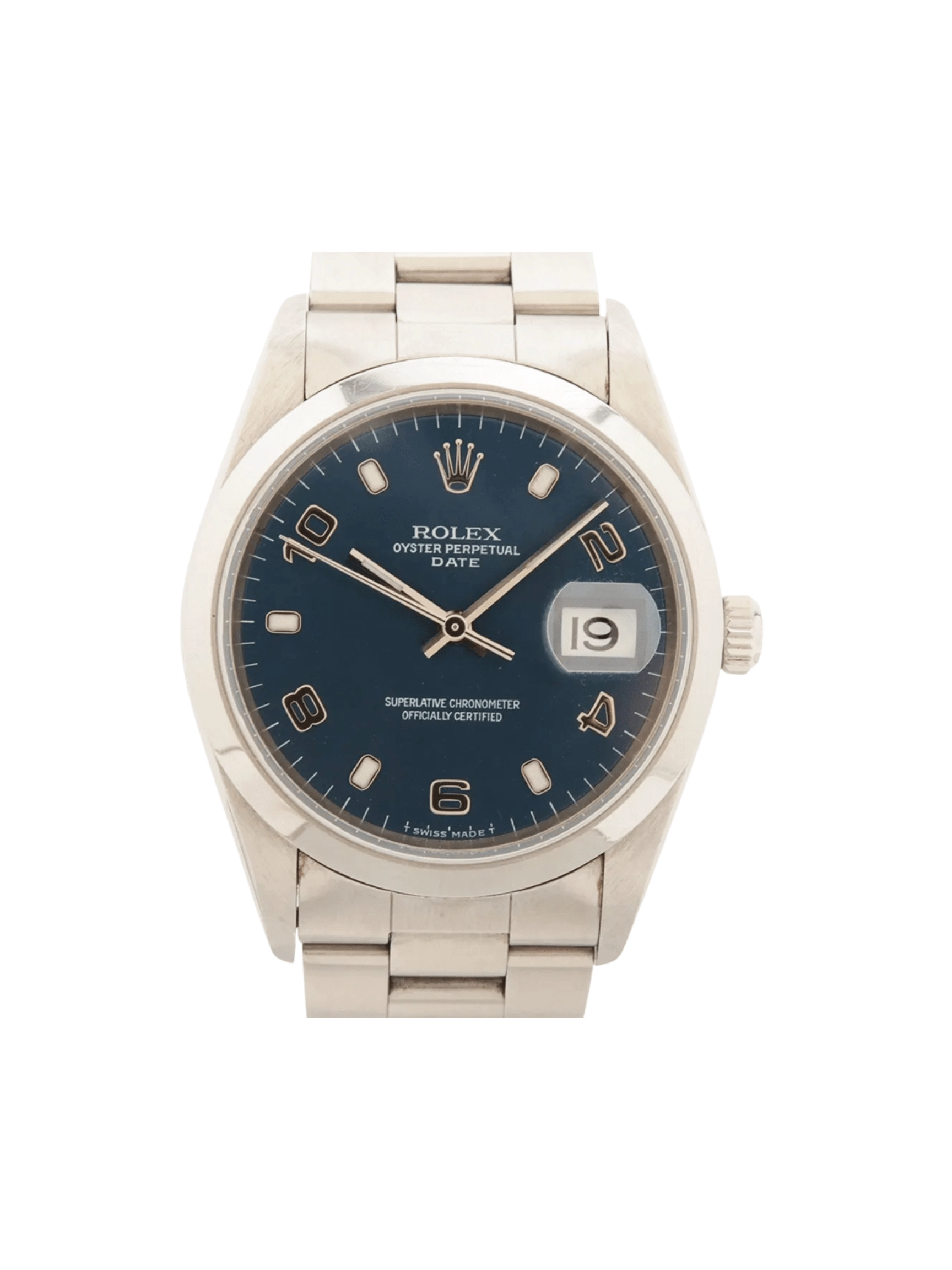 Rolex Oyster Perpetual Date Stainless Steel Blue Dial 15200