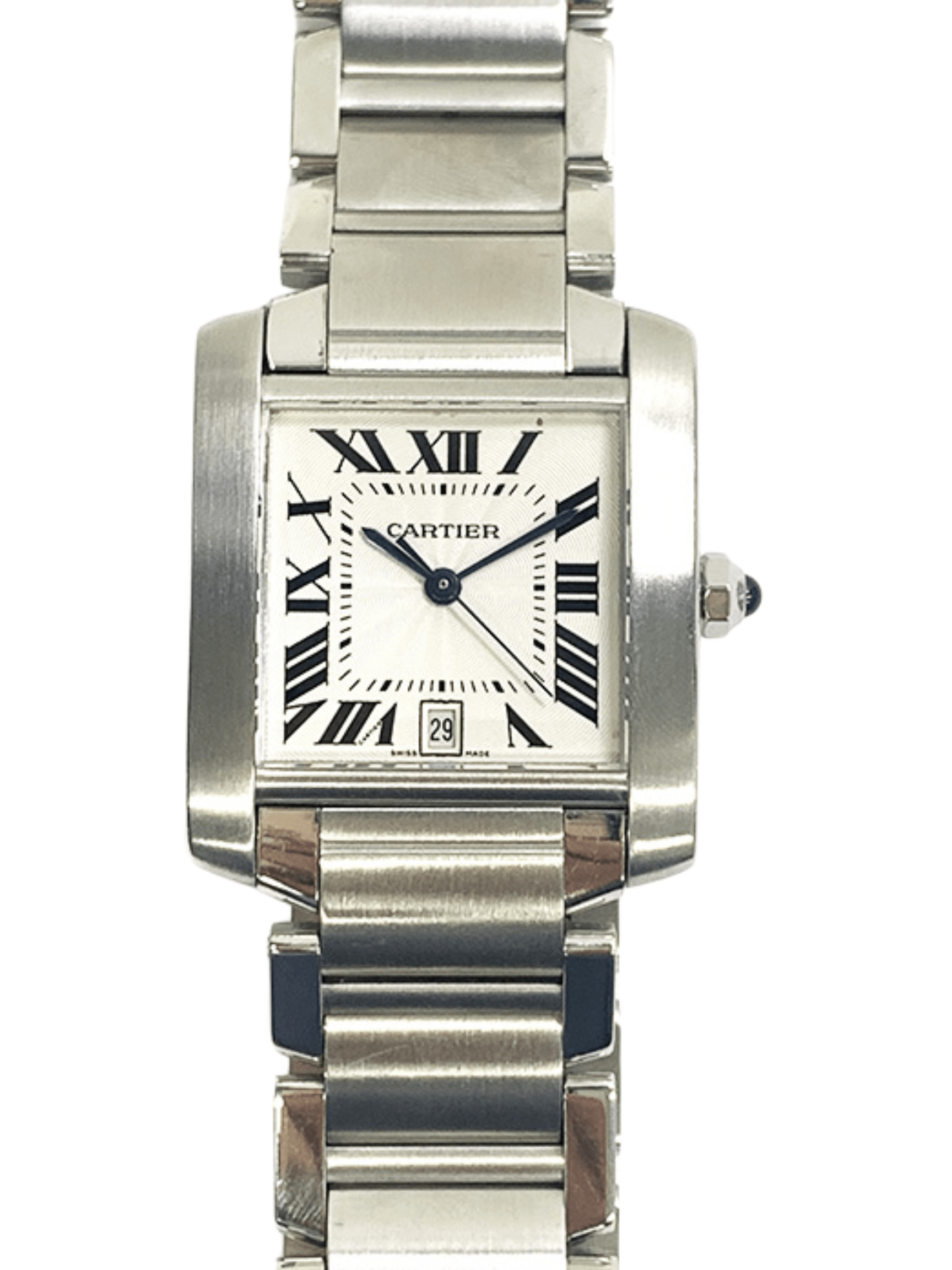 Cartier Tank Française Steel Silver Roman Dial W51002Q3 Bracelet