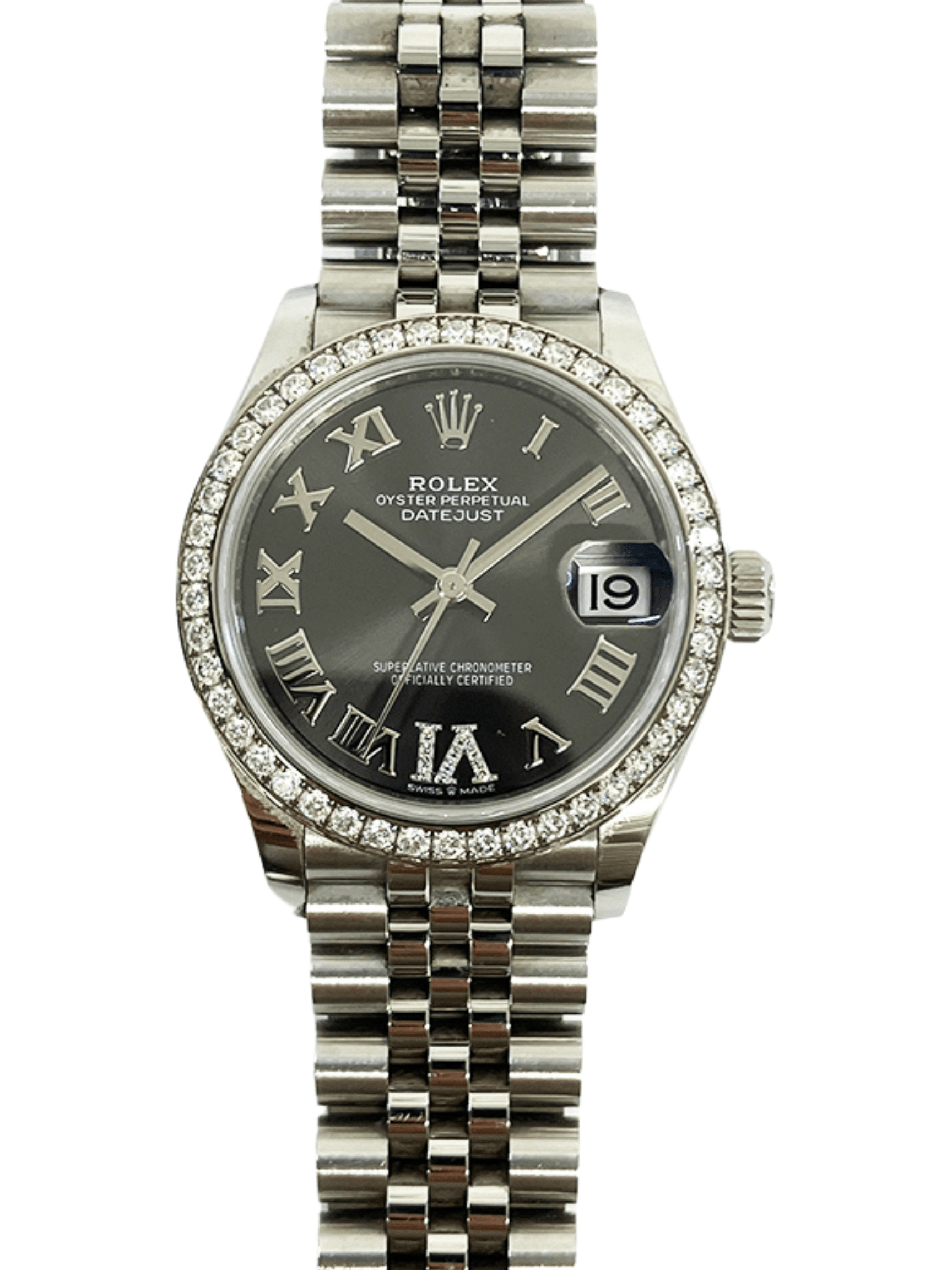 Rolex Datejust 31 Steel Dark Grey “VI” Diamond Dial 278384RBR Bracelet