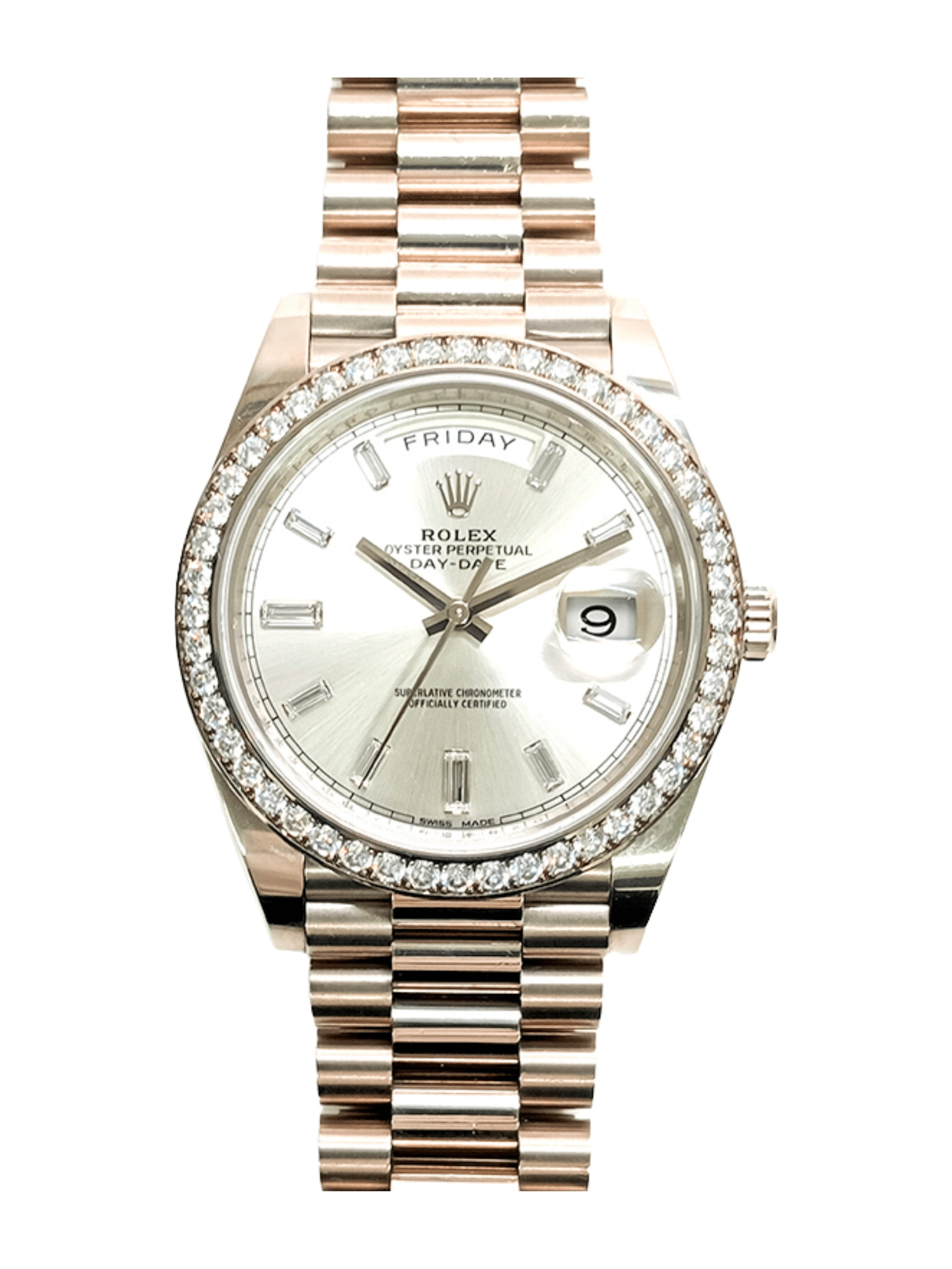 Rolex Day-Date 40 Steel Silver Diamond Dial 228349RBR Bracelet