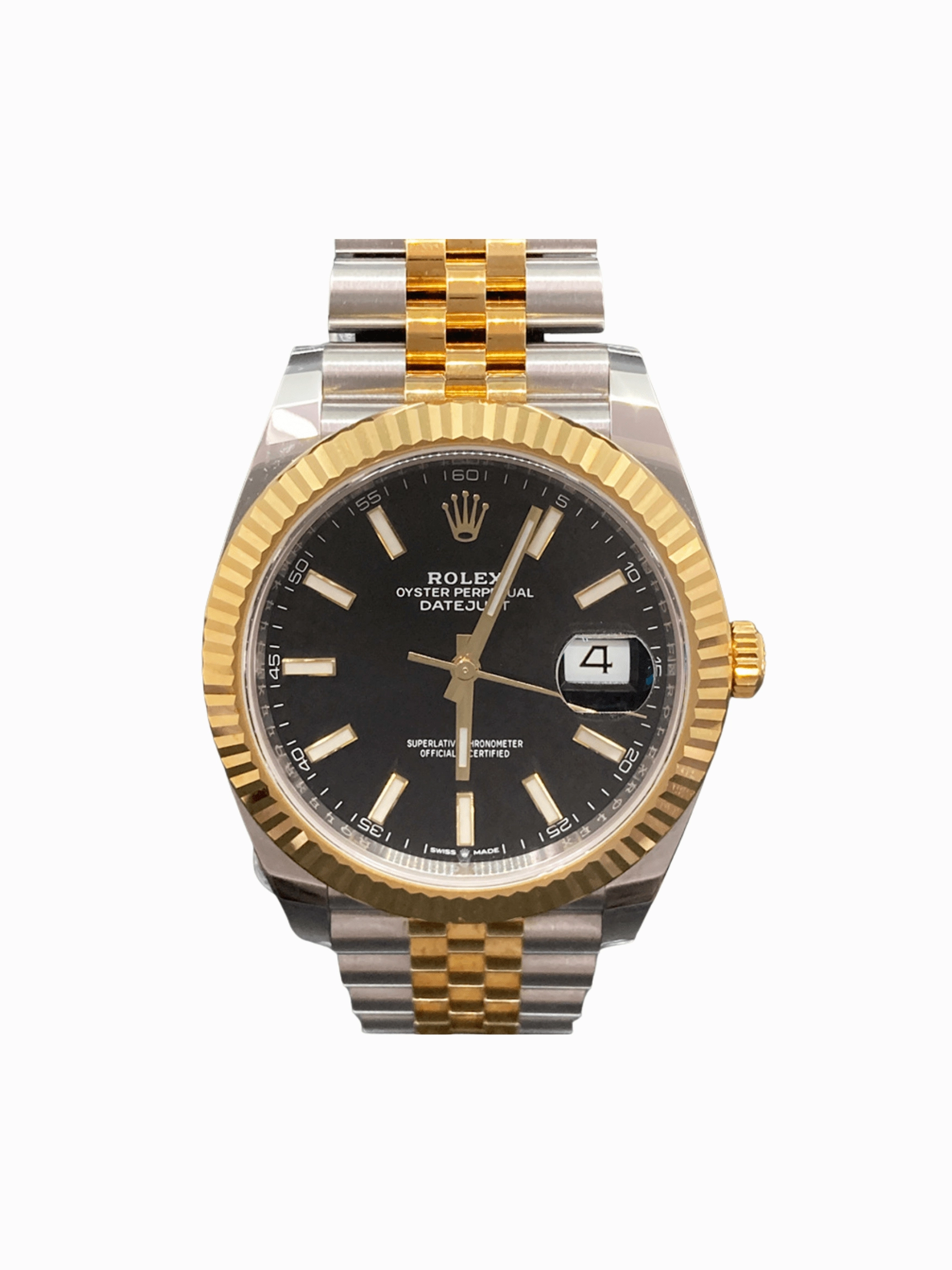 Rolex Datejust 41 Yellow Gold and Steel Black Stick Dial 126333