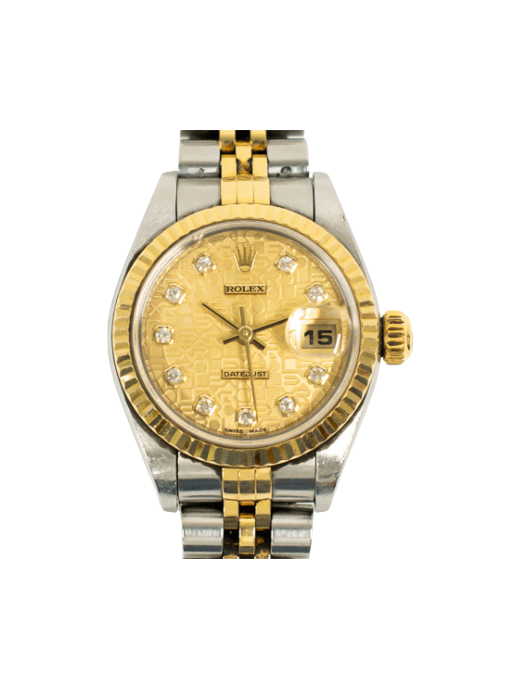Rolex Lady-Datejust Yellow Gold and Steel Champagne Jubilee Diamond Dial 79173G