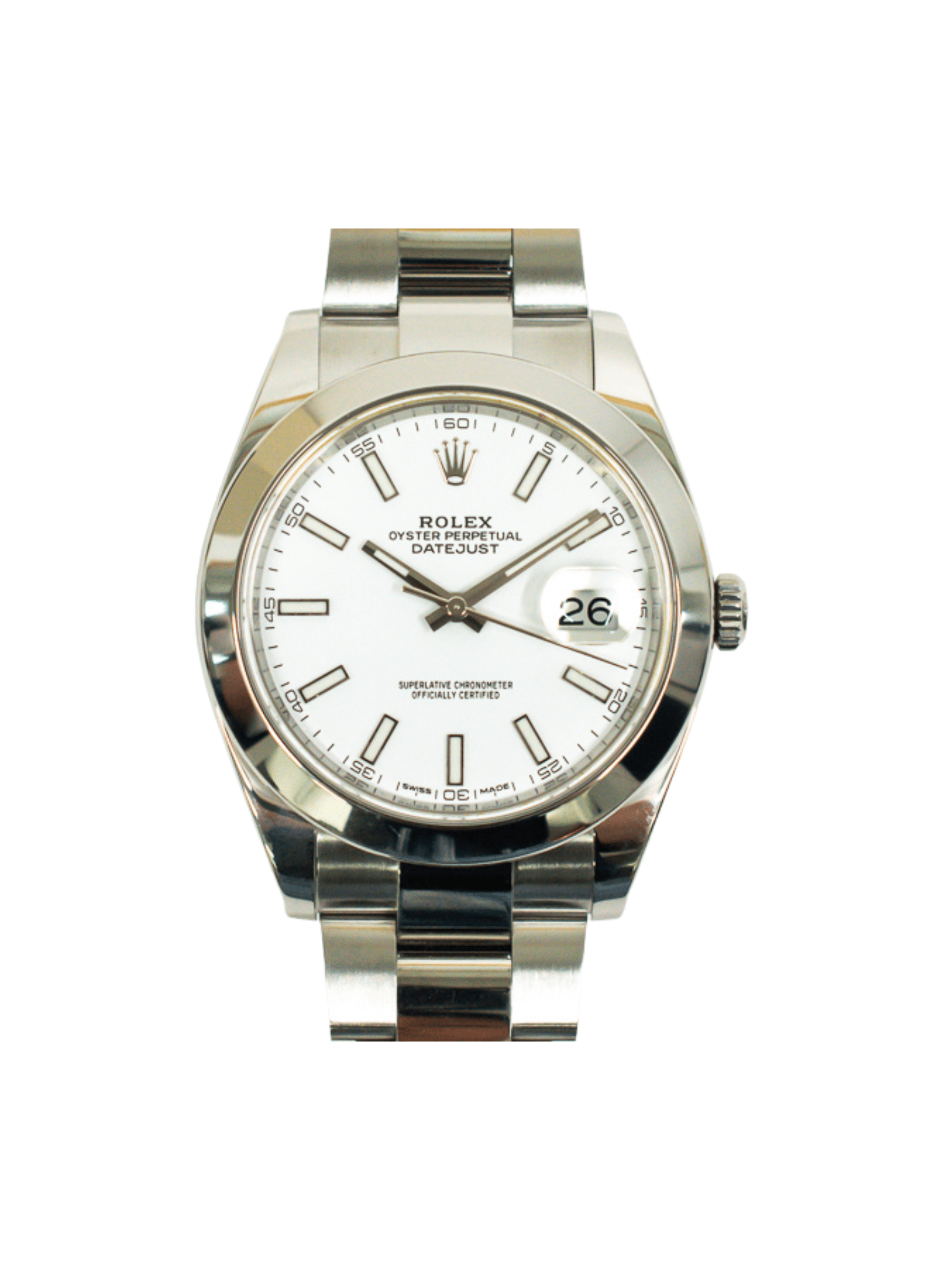 Rolex Datejust 41 Stainless Steel White Stick Dial 126300