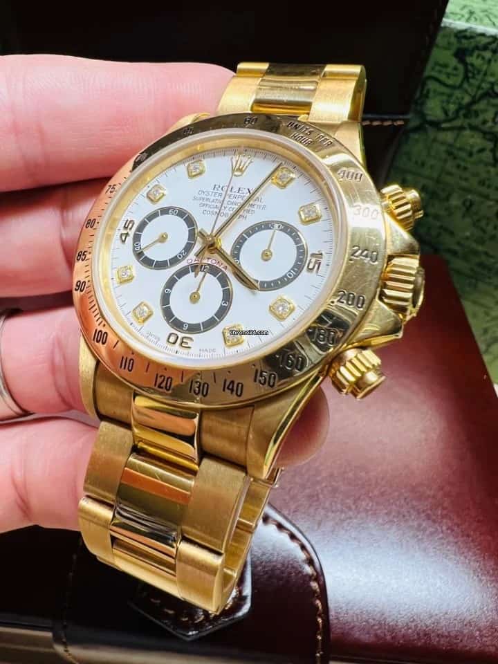 Rolex Daytona Zenith Inverted 6 Factory Diamond Dial White 16528 - WPB ...