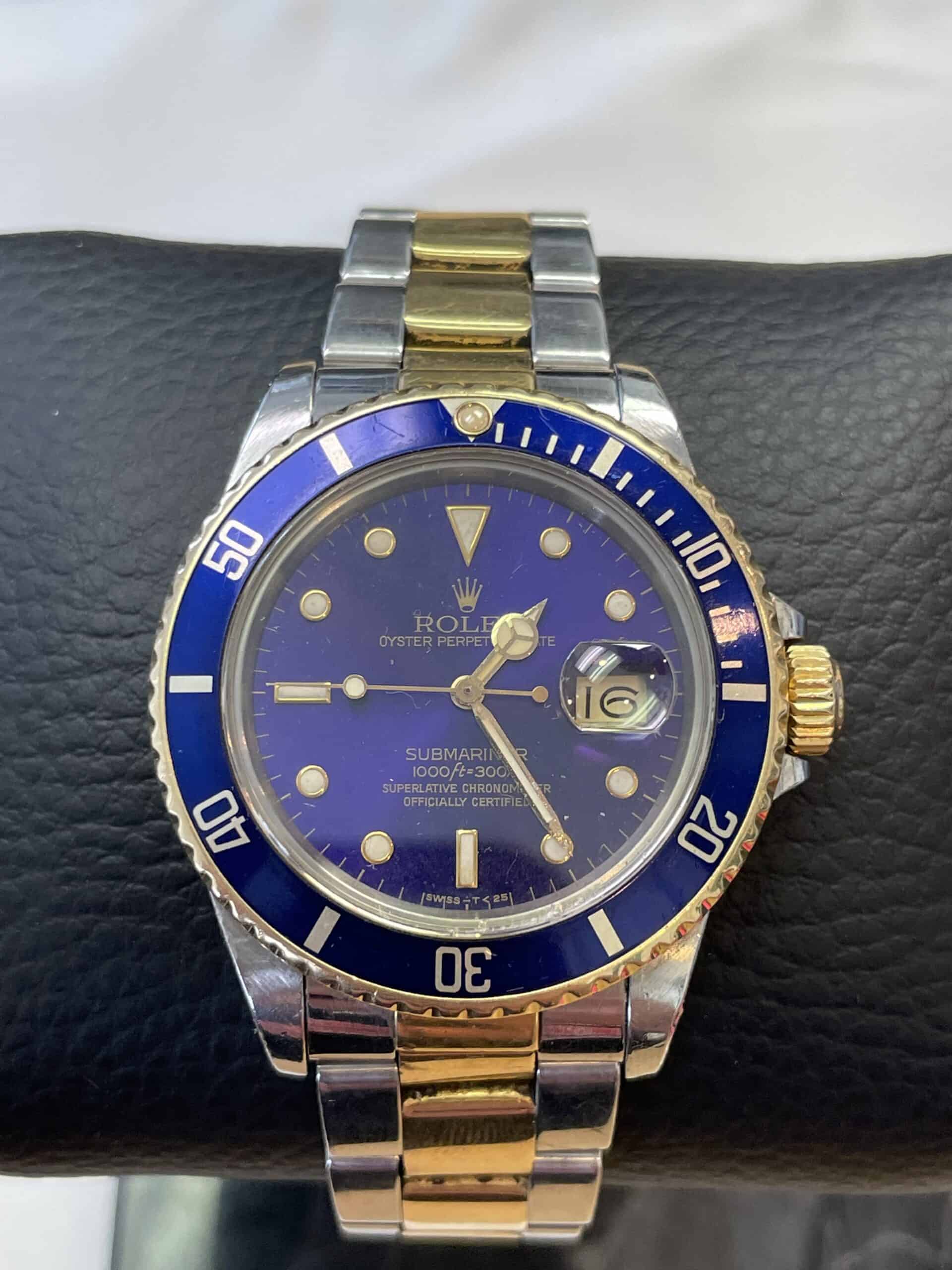 ROLEX 16803 SUBMARINER TWO TONE BLUE DIAL AND BEZEL – 001209 - WPB Watch CO