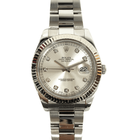 Rolex Datejust II Silver Diamond Dial 116334