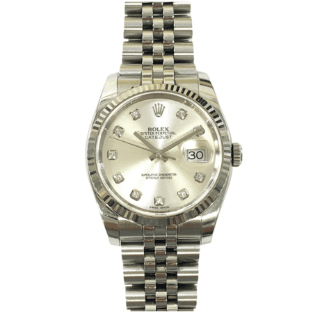 Rolex Datejust 36 Silver Diamond Dial 116234