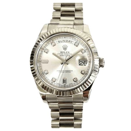 Rolex Day-Date II President Silver Diamond 218239